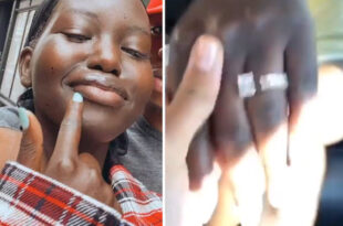 Model, Adut Akech shows off engagement ring weeks after sparking dating rumour with Runtown (video)