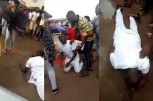 Man breaks down in tears and rolls in the mud after his girlfriend rejected his marriage proposal in Imo (video)