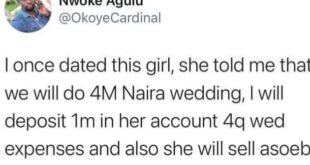 Man reveals what he did to avoid marrying a woman who wanted a 4 million Naira wedding