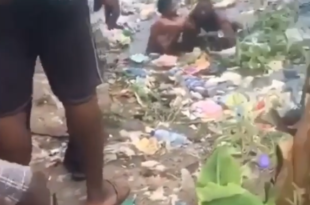 2 Nigerian women spotted fighting in a dirty pond